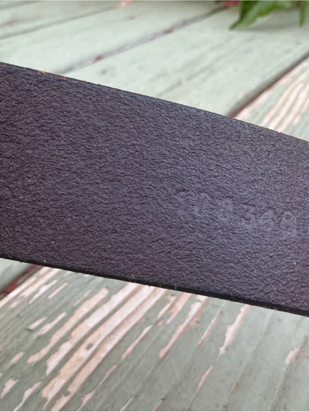 Brown Embossed Leather Belt with Floral Design